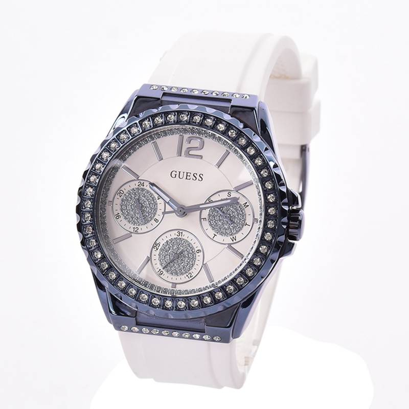 Guess  Women White Analogu Silicone Band Women's Watch  W0846L7 - Dawson Watches