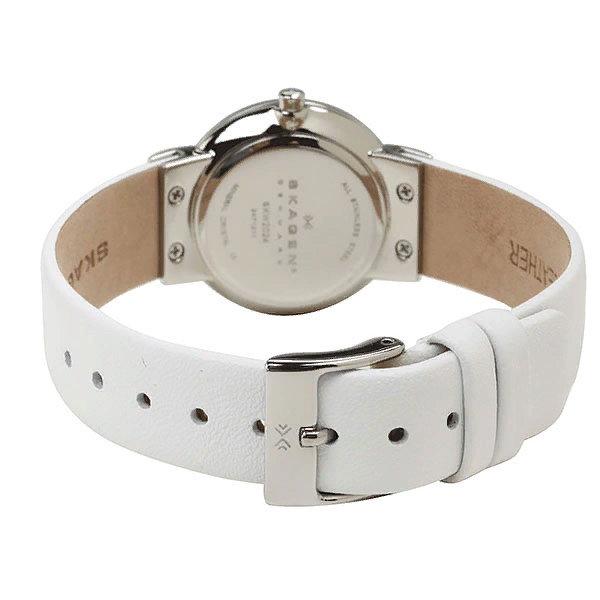 Skagen Anita White Dial White Leather Ladies Watch SKW2145