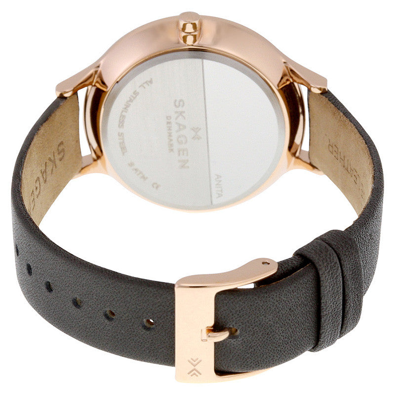 Skagen Anita Rose Gold Leather Ladies Watch SKW2392