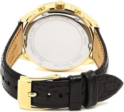 Michael Kors Slater Black Leather Strap Women's Watch MK2686 - Dawson Watches #2