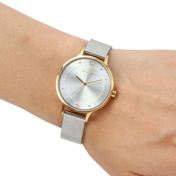 Skagen Anita Gold-Tone Stainless Steel Mesh Ladies Watch SKW2340