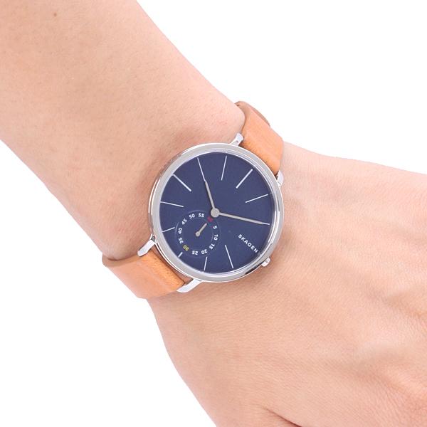 Skagen Hagen Blue Dial Tan Leather Strap Ladies Watch SKW2355