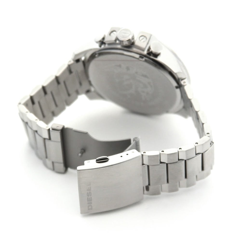 Diesel Mega Chief DZ4465 316L silver stainless steel 10ATM (100m) water-resistant Japan movement with chronograph and date function