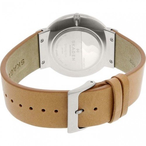 Skagen Ancher Grey Sandblast Dial Leather Men's Watch SKW6194