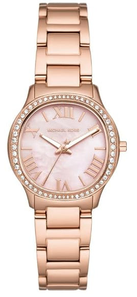 Michael Kors Mini Sage Pavé Pink MOP Dial Rose Gold Women's Watch - MK4823