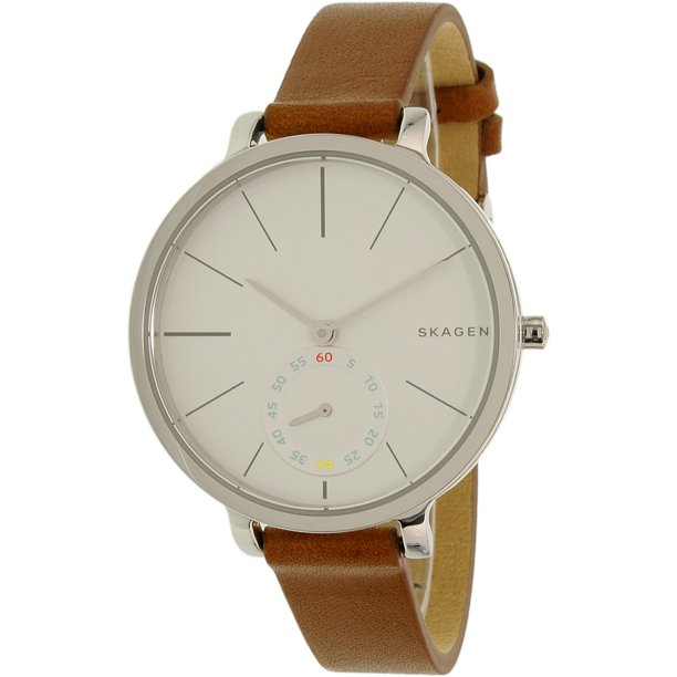 Skagen Hagen White Dial Leather Strap Ladies Watch SKW2434