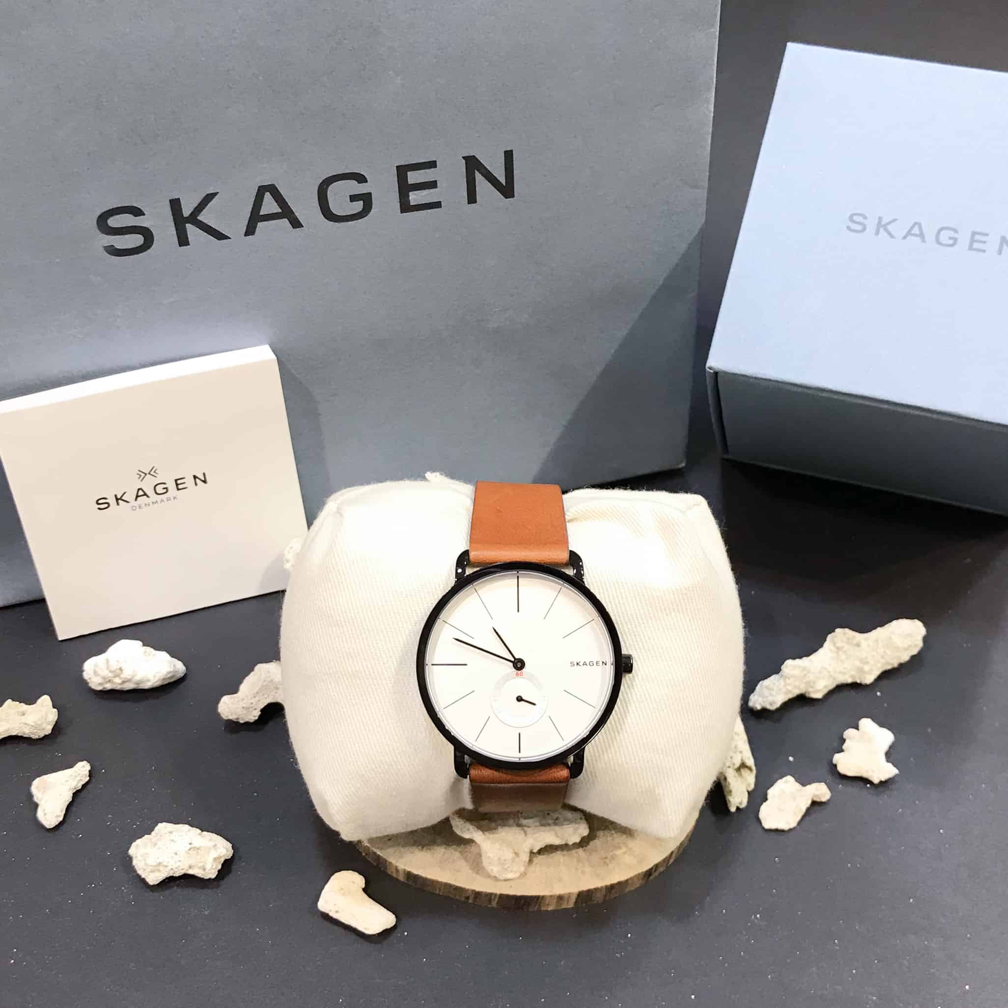 Skagen Hagen Brown Leather Strap Men's Watch SKW6210