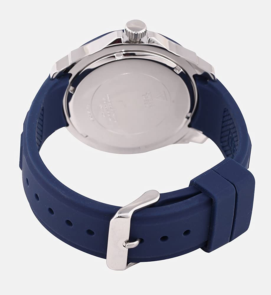 Guess Trade Blue Dial Blue Silicone Strap Men's Watch W0967G2 - Dawson Watches #3