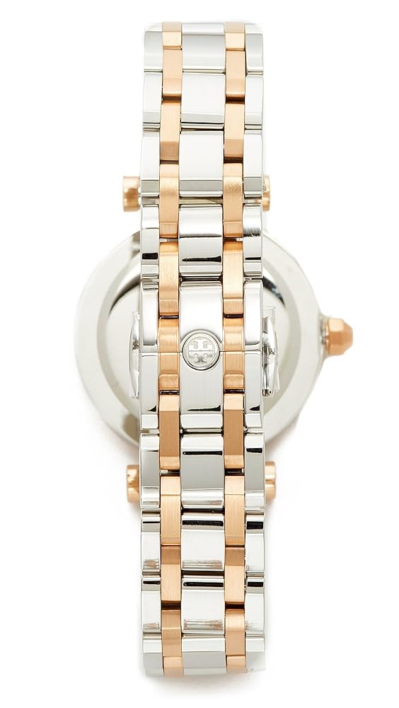 Tory Burch Classic T Watch Two Tone Rose Gold Silver Women's Watch TBW9011