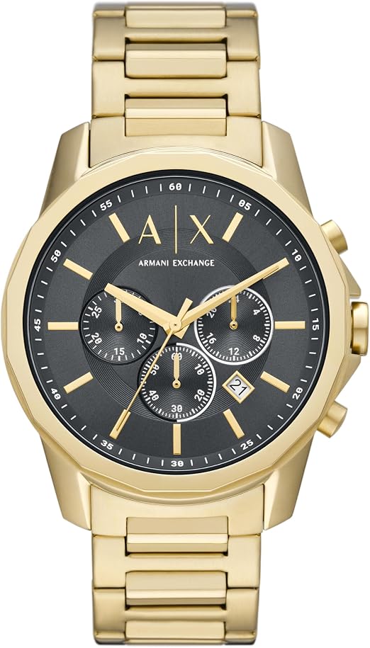 Armani Exchange All Gold Chronograph Grey Dial Men's Watch - AX1721