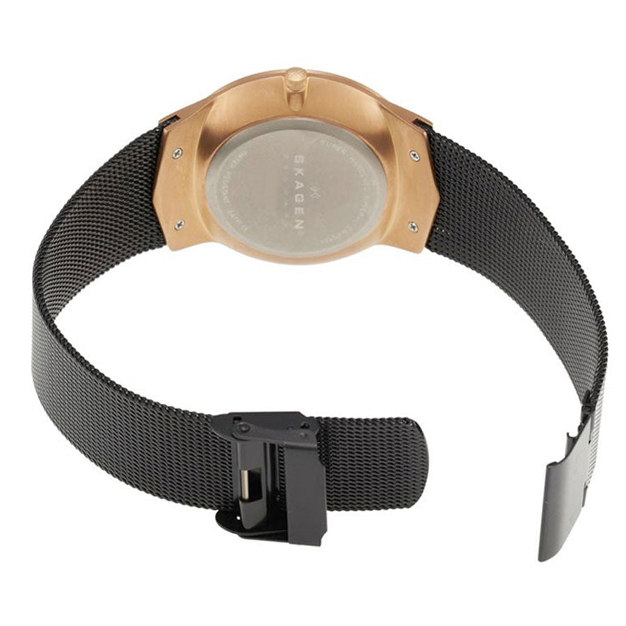 Skagen Rose Gold-plated Titanium Mesh Bracelet Men's Watch 809XLTRB