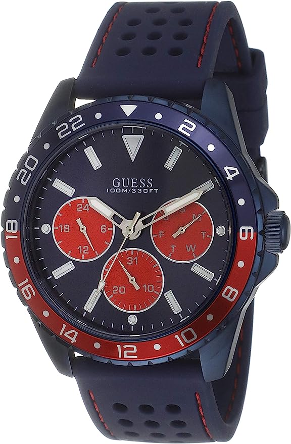 Guess Men's Blue Analog Silicone Band  Men's Watch  W1108G1 - Dawson Watches