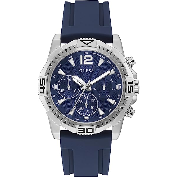 Guess Commander Blue Silicone Strap Men's Watch  GW0211G1 - Dawson Watches