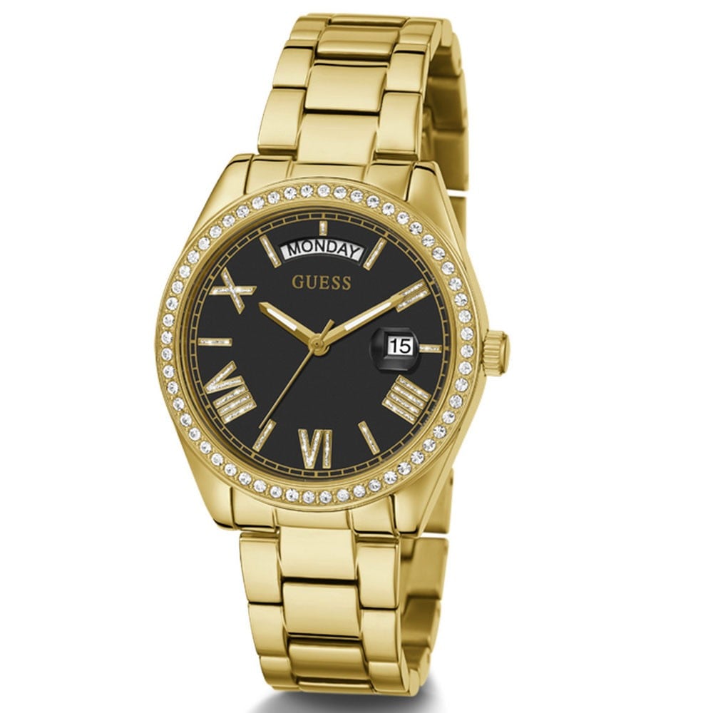 Guess Luna Gold Tone Black Dial Women's Watch GW0307L2