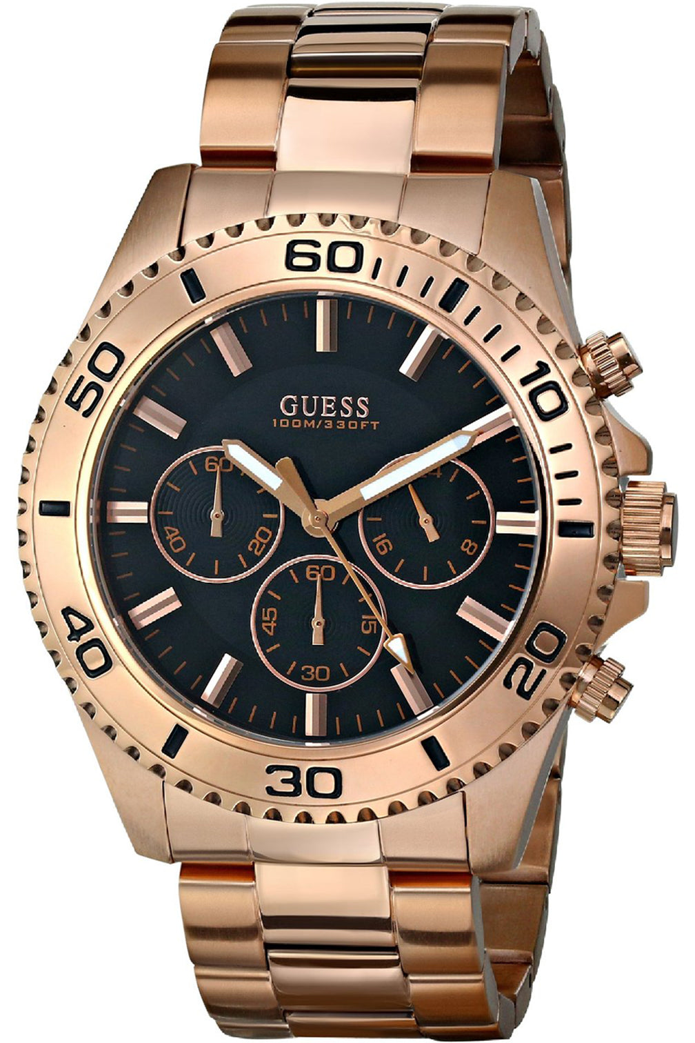 Guess Trend Black/Rose Gold Colored Steel Men's Watch  W0170G3 - Dawson Watches