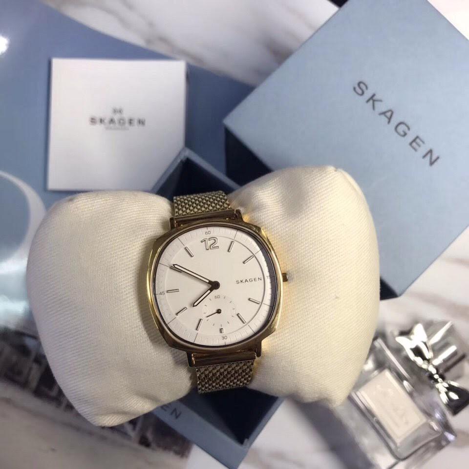 Skagen Rungsted White Dial Gold Tone Ladies Watch SKW2426