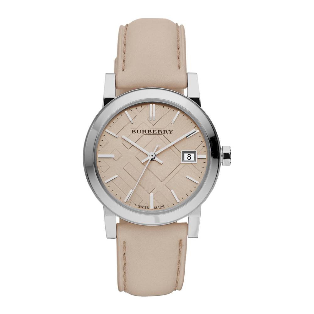 Burberry Women's Large Check Tan Leather Strap Women's Watch  BU9107 - Dawson Watches