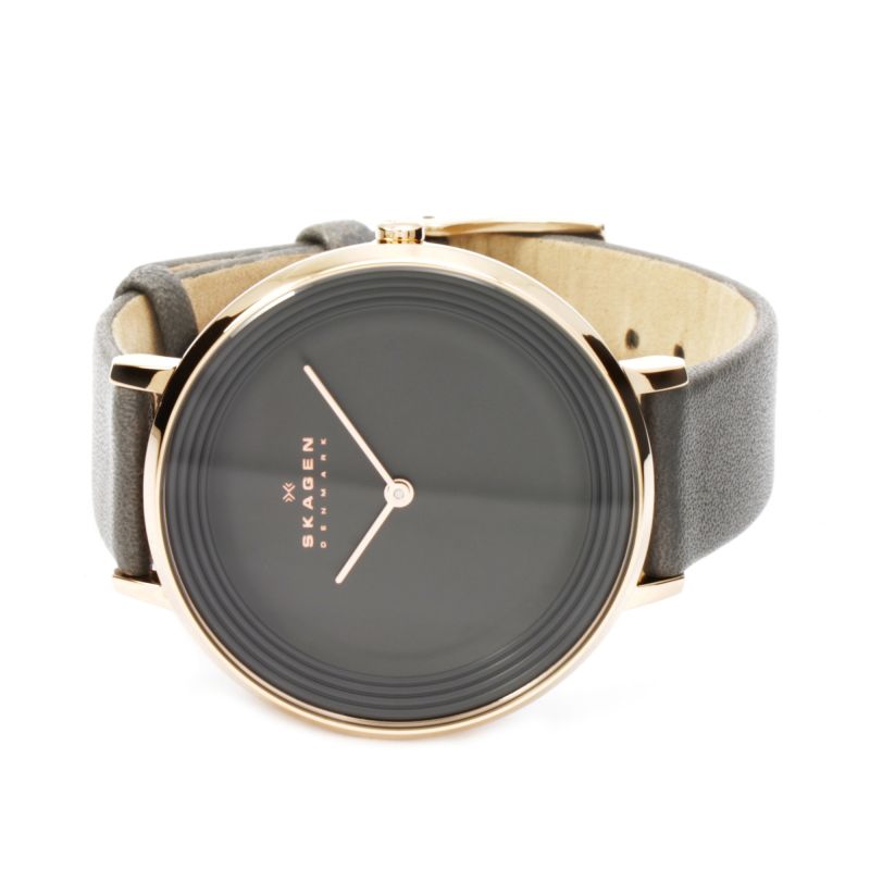 Skagen Ditte Grey Dial Grey Leather Ladies Watch SKW2216