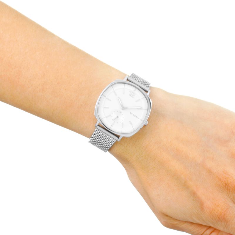 Skagen Rungsted Silver Dial Mesh Ladies Watch SKW2402