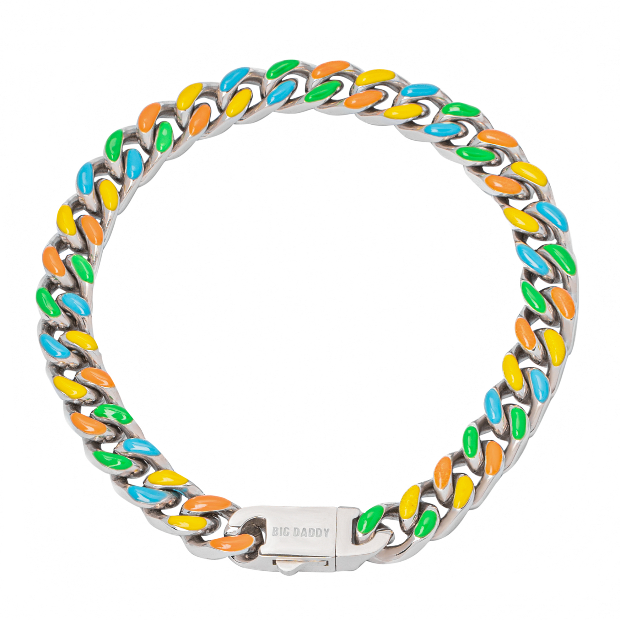 Big Daddy 8MM Multi-colour Enamel Steel Cuban Bracelet