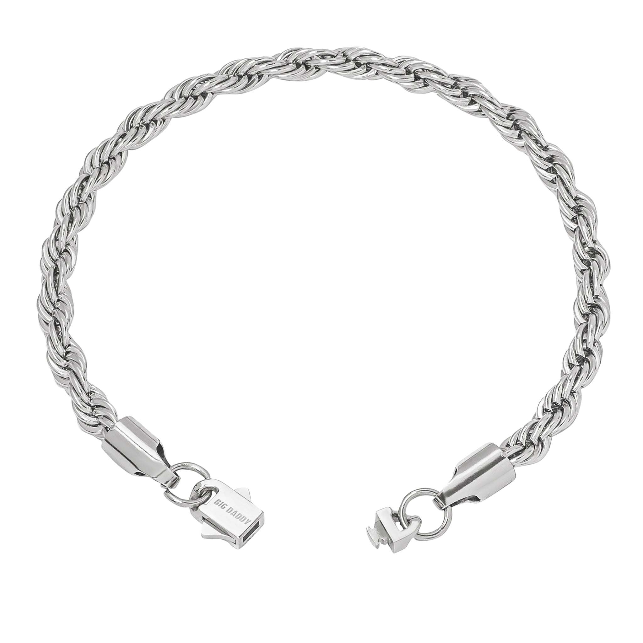 Big Daddy 6MM Silver Steel Rope Bracelet