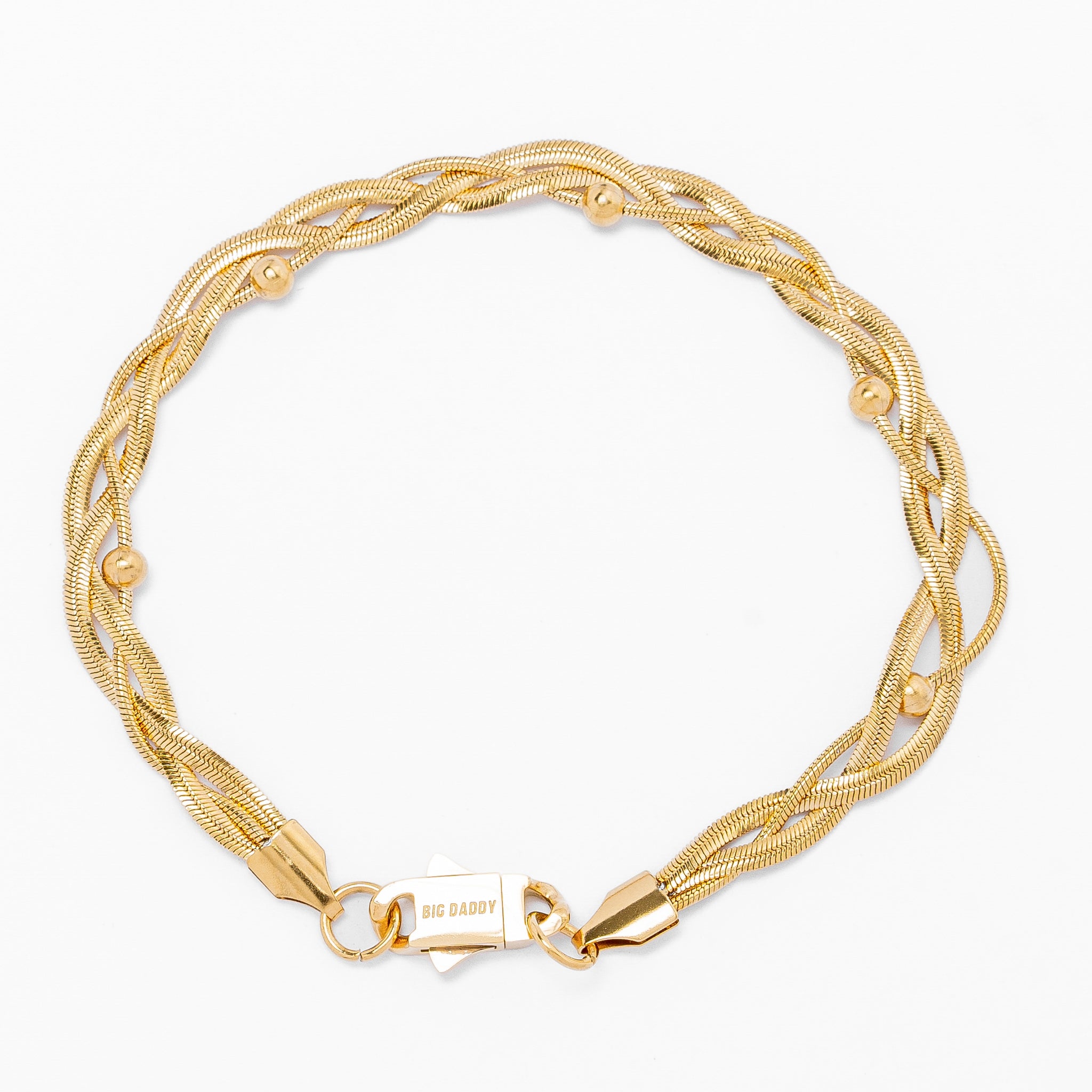 Big Daddy 3MM Gold Flat Herringbone Bracelet