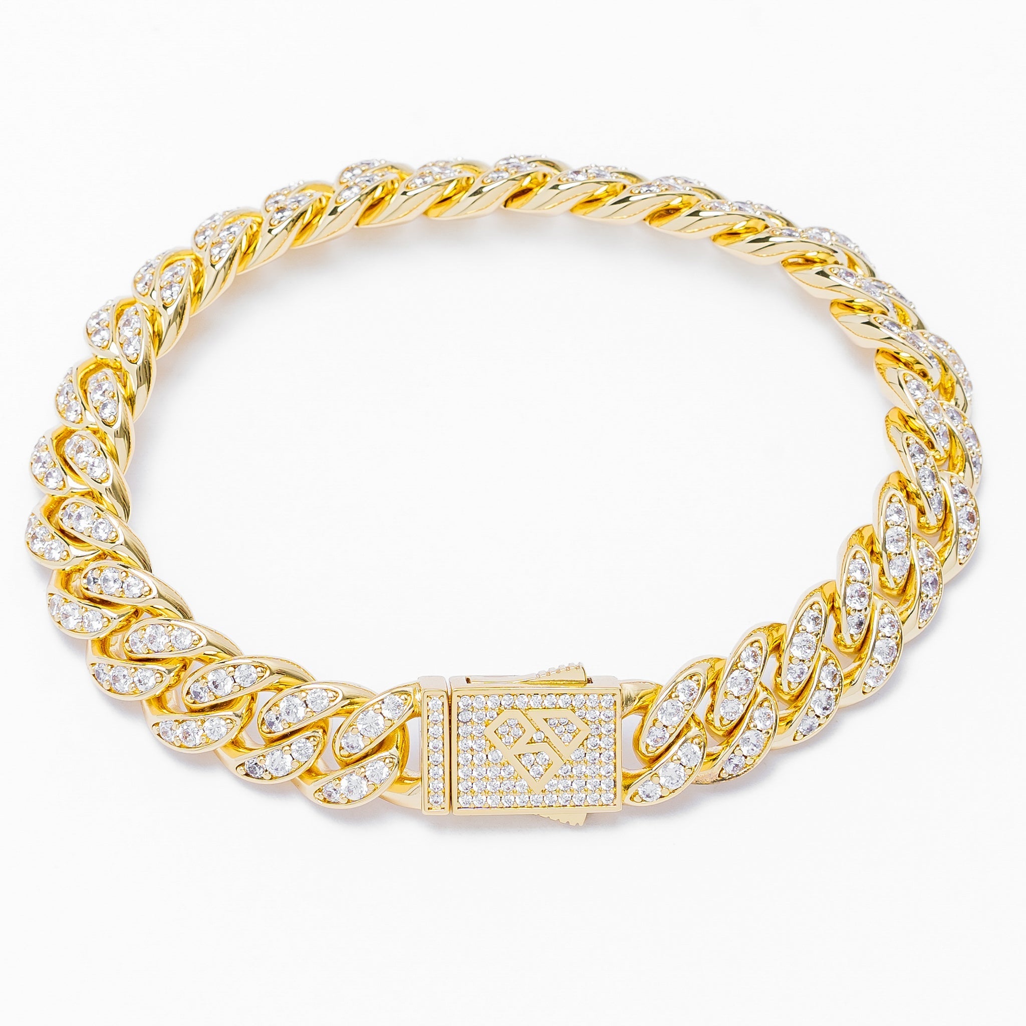 Big Daddy 12MM Bling Cuban Link Gold Bracelet