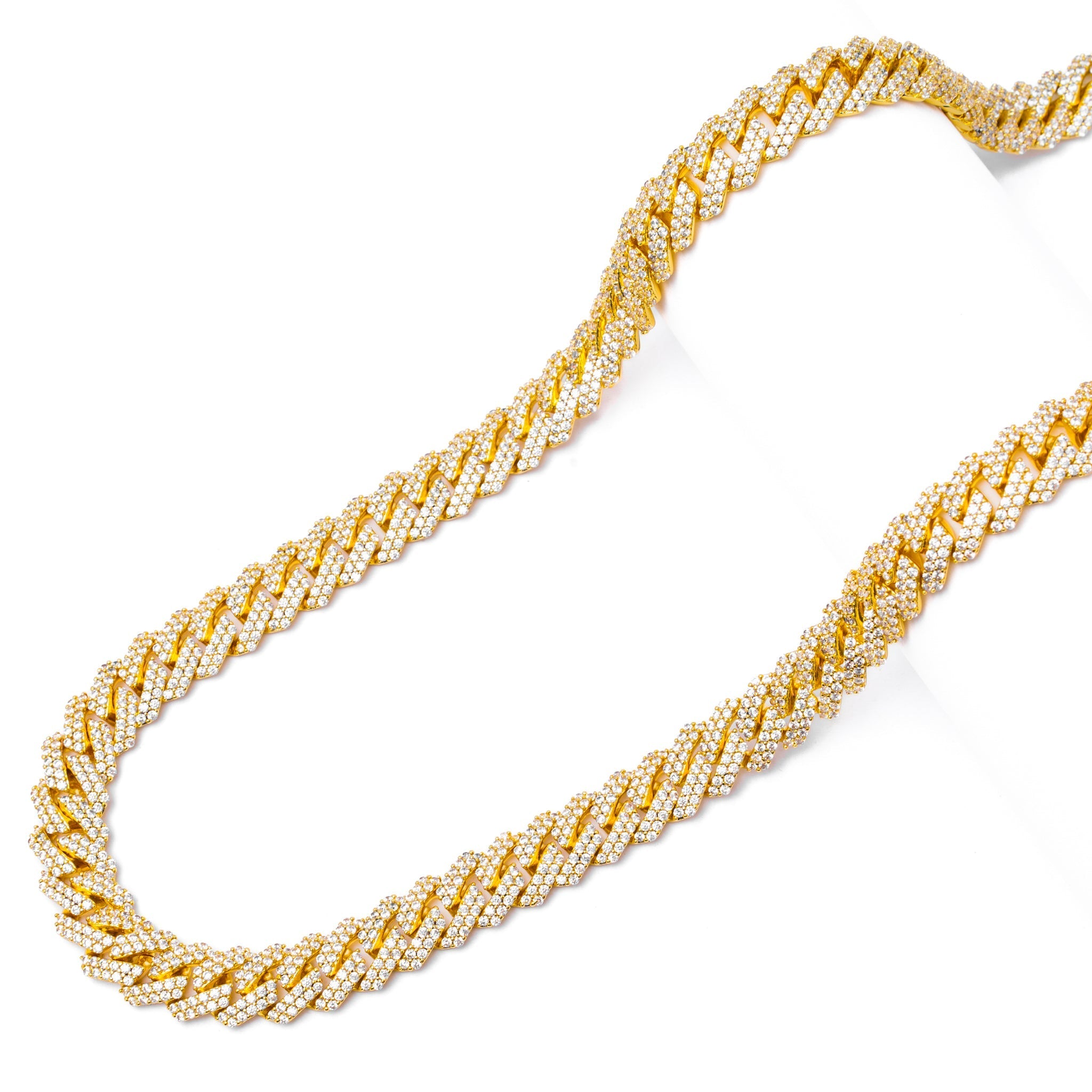 Big Daddy 10MM Straight Edge Cuban Diamond Gold Chain