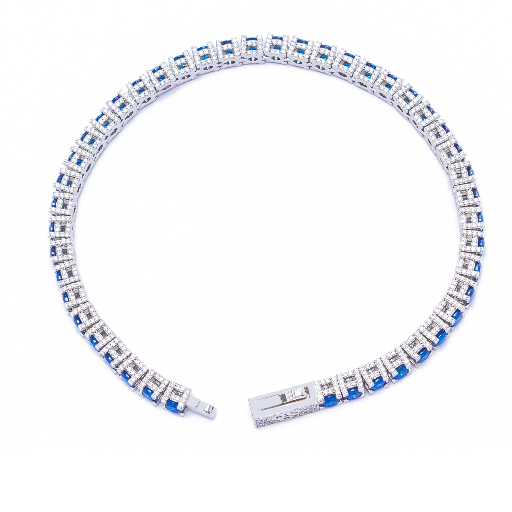 Big Daddy 4MM Silver Blue Tennis Bracelet