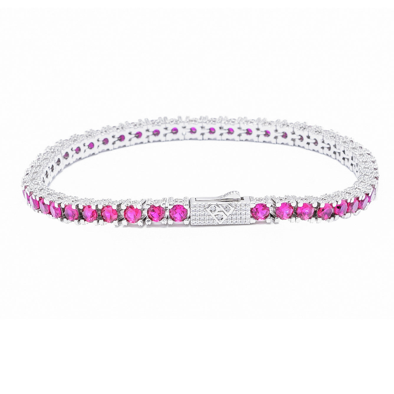 Big Daddy 4MM Silver Ruby Tennis Bracelet