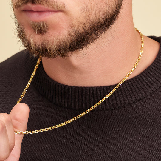 Big Daddy 3mm Stainless Steel Mariner Cable Gold Chain