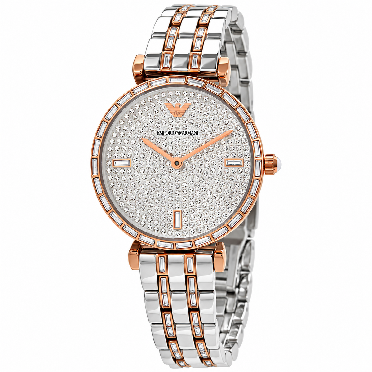Emporio Armani Gianni T-Bar Quartz Silver Dial Women's Watch - AR11293