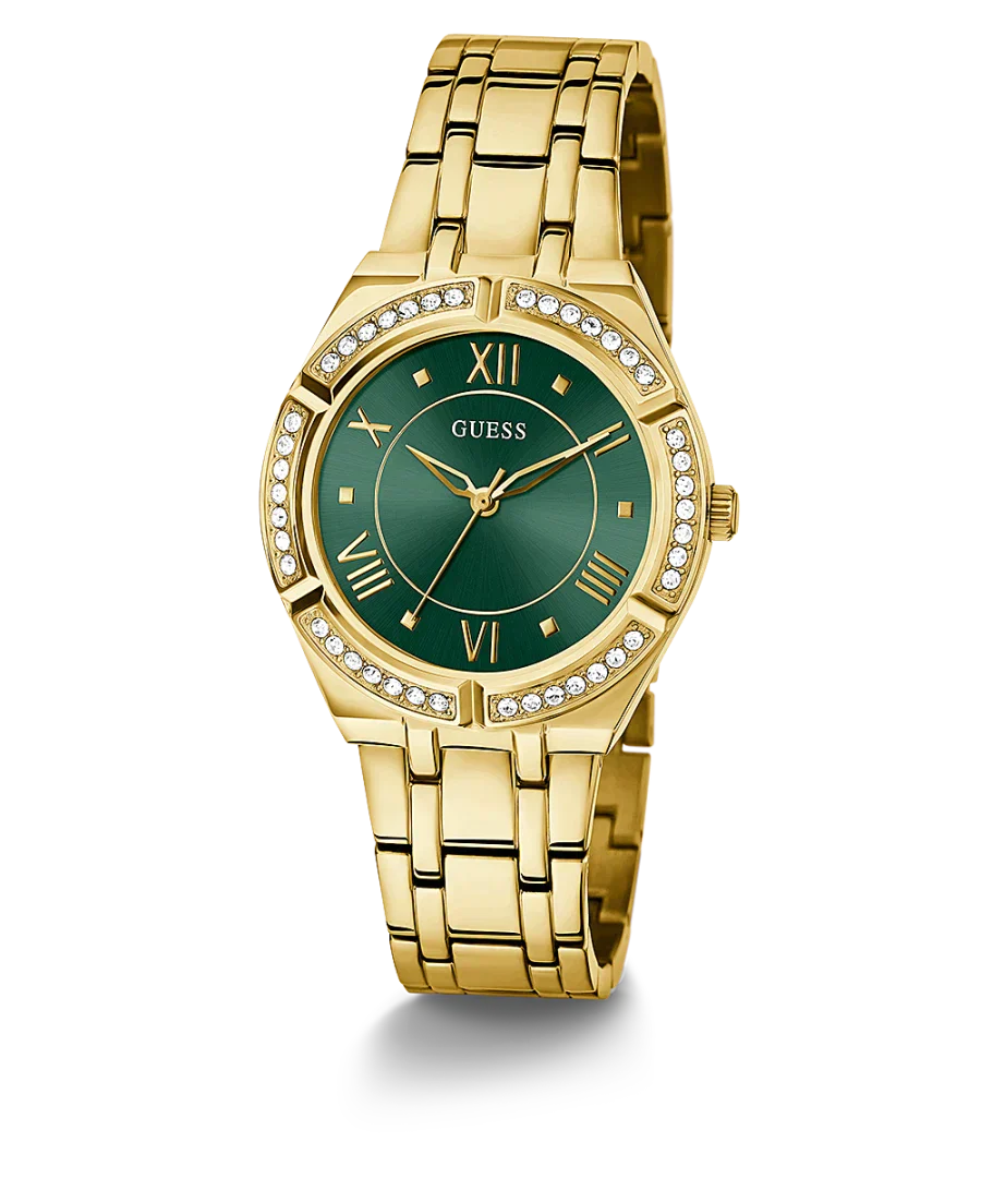 Guess Cosmo Green Dial Gold Women's Watch GW0033L8