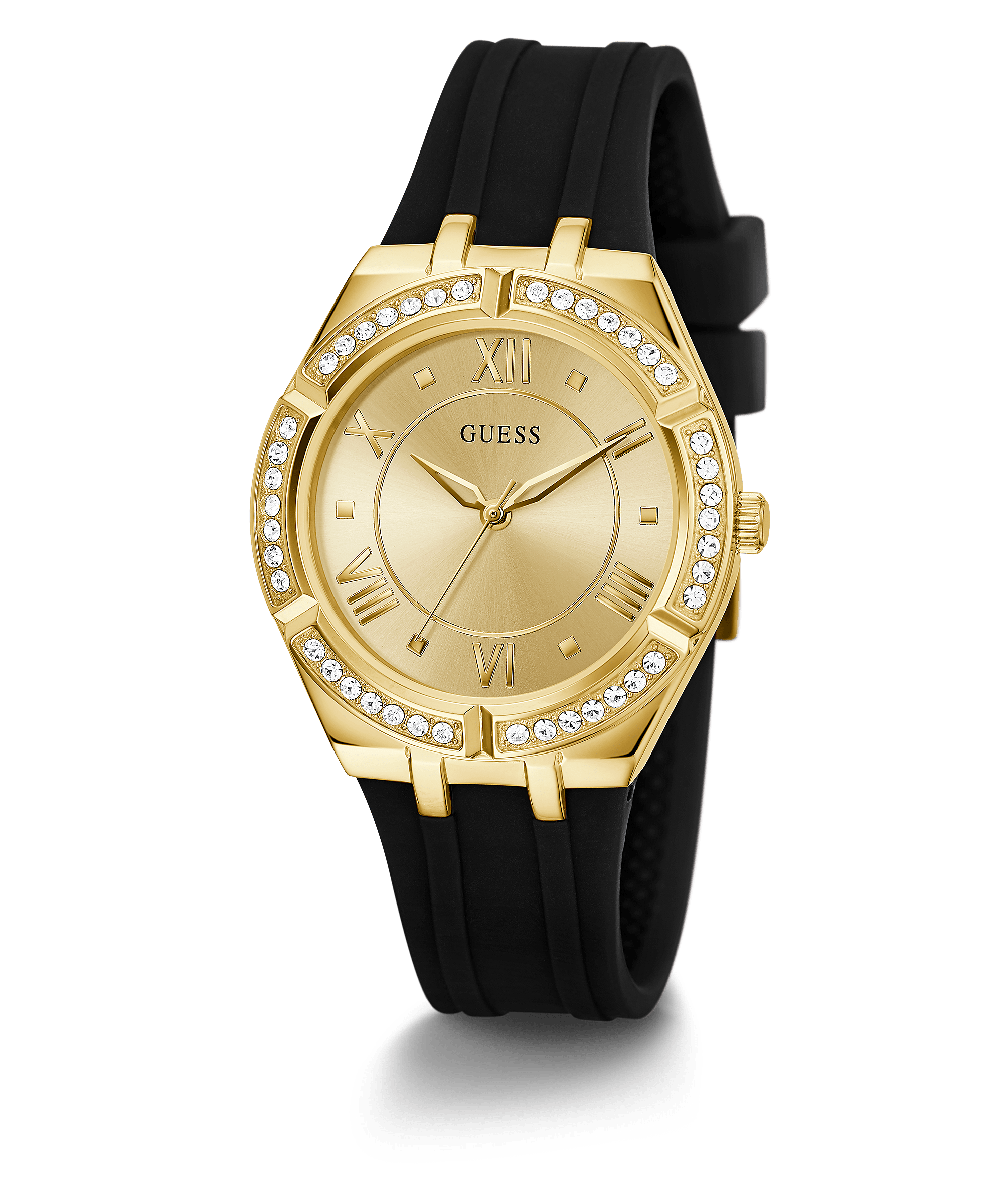 Guess Gold Cosmo Black Strap Women's Watch GW0034L1