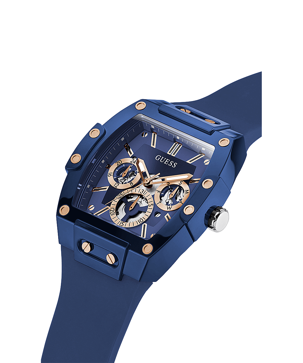 Guess Skeleton Dial Blue Silicone Men's Watch GW0203G7