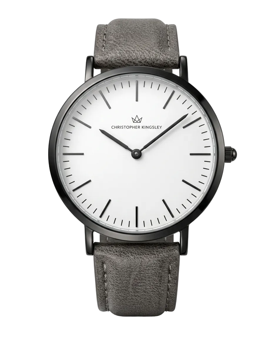 Christopher Kingsley with Grey Leather Band Sample Watch