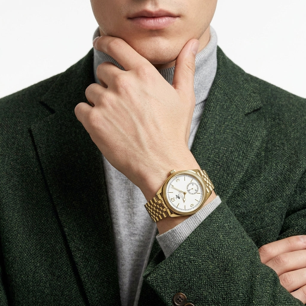 Beverly Hills Polo Club White Dial All Gold Watch BP3890X.130