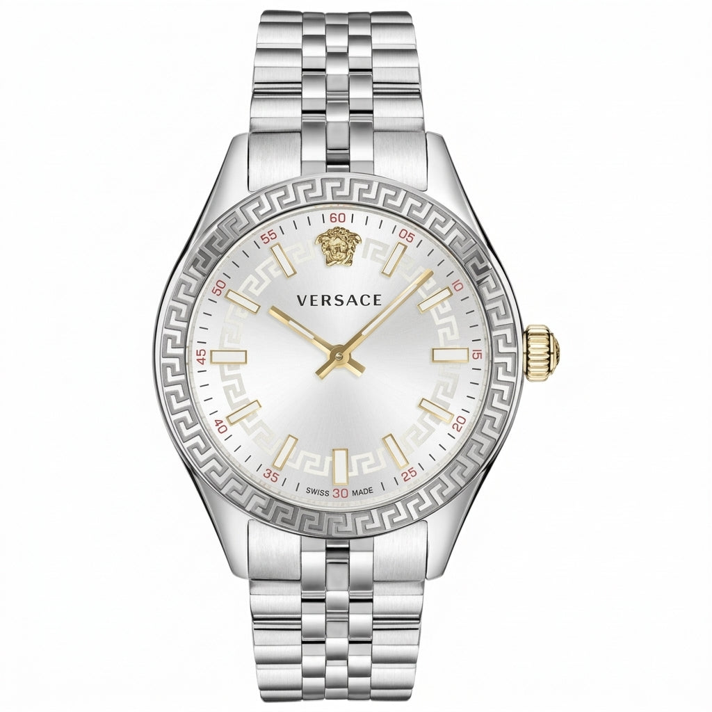 Versace Hellenyium Quartz White Dial Silver Steel Strap Women's Watch - VEHU00320