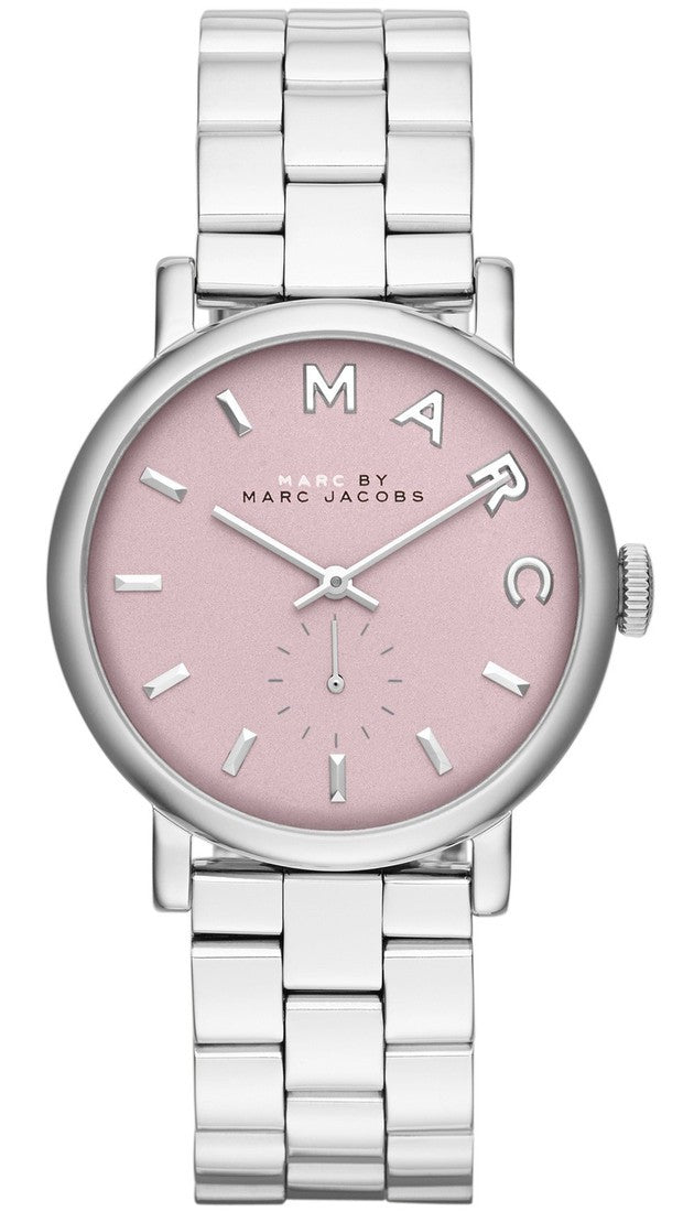 Marc Jacobs Baker Pink Dial Silver-Tone 36mm Ladies Watch MBM3280 - Dawson Watches