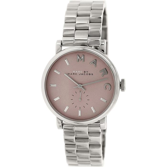 Marc Jacobs Baker Pink Dial Silver-Tone 36mm Ladies Watch MBM3280 - Dawson Watches