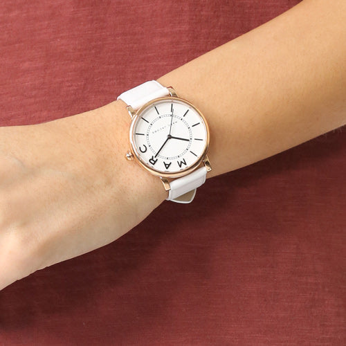 Marc Jacobs Roxy White Dial White Leather Ladies Watch MJ1561