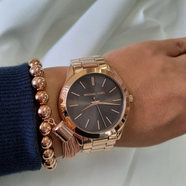 Michael Kors Slim Runway Rose Gold Dial Ladies Watch MK3181