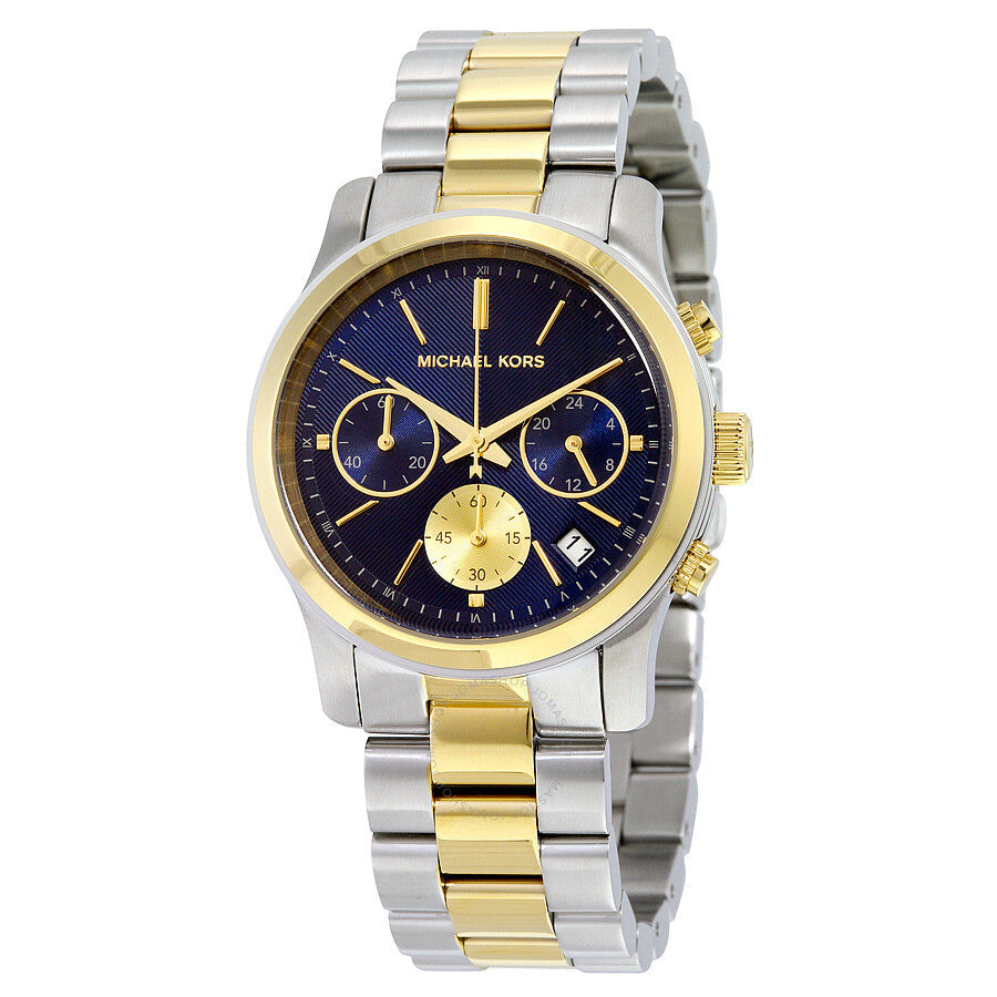 Michael Kors Runway Chronograph Blue Dial Two-Tone Ladies Watch MK6165