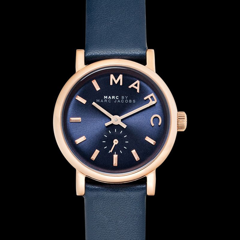 Marc Jacobs Baker Navy Dial Leather Strap 28mm Ladies Watch MBM1331