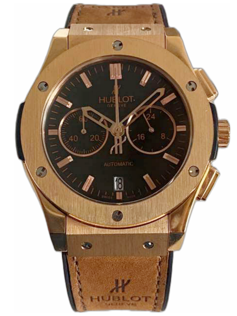 Big Bang Chronograph Rose Gold Brown Strap Watch