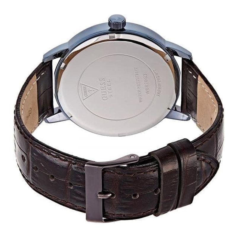 Guess Multi-Function Brown Dial Leather Strap Men's Watch W0870G3