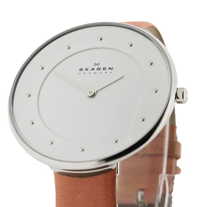 Skagen White Dial Rose Leather Strap Ladies Watch SKW2135