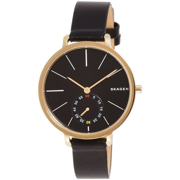 Skagen Hagen Black Dial Leather Strap Ladies Watch SKW2354