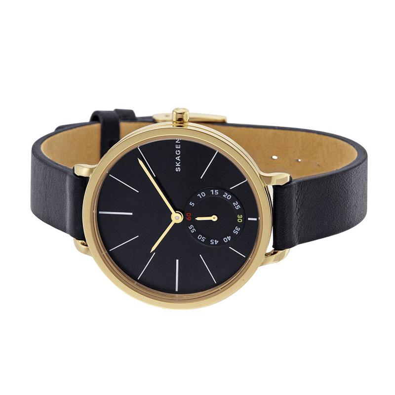 Skagen Hagen Black Dial Leather Strap Ladies Watch SKW2354