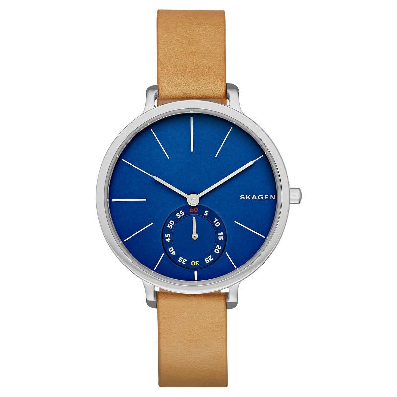 Skagen Hagen Blue Dial Tan Leather Strap Ladies Watch SKW2355